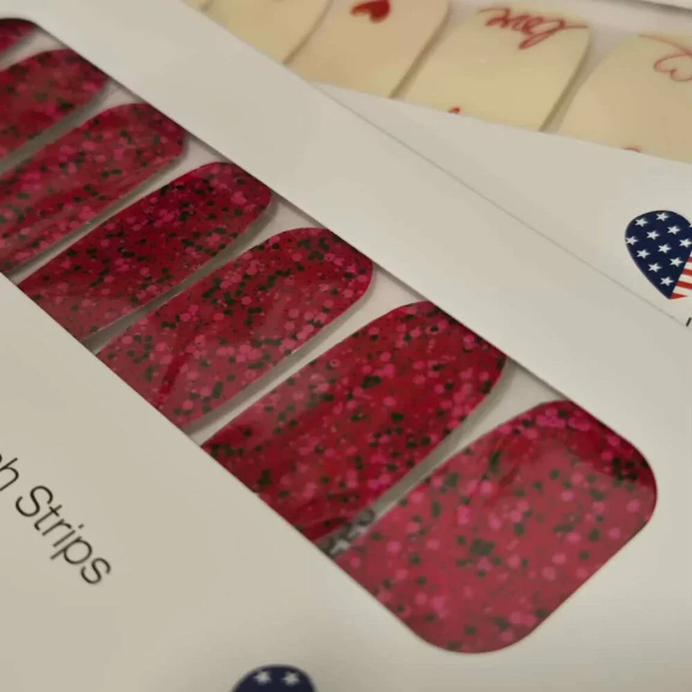 Color Street Valentine's Day Press On Nail Design and Earring Bundle